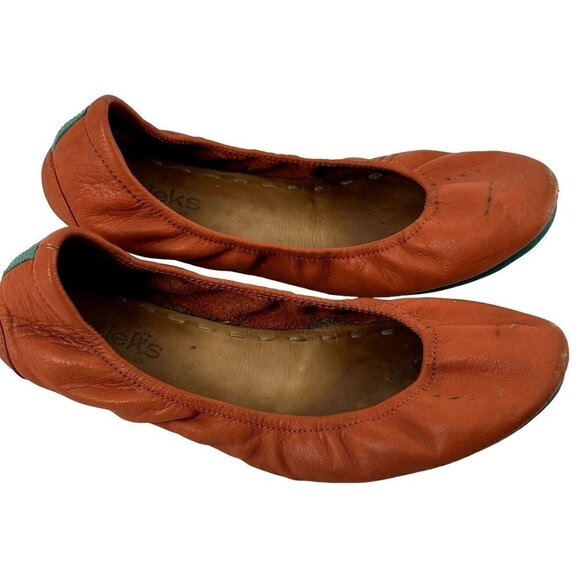 Tieks Classic Ballet Flats Poppy Orange Size 8 - Picture 3 of 15